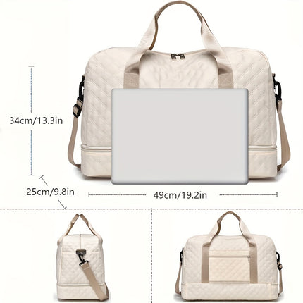 Argyle Pattern Large Capacity Duffle Bag