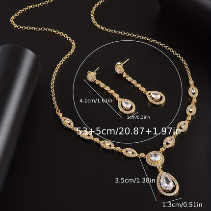 Luxurious Teardrop Zirconia Set