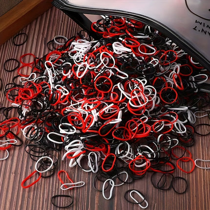 1000pcs Colorful Disposable Rubber Bands