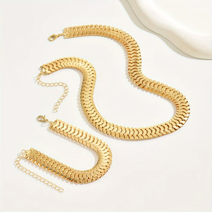Classic Minimalist Necklace & Bracelet Set