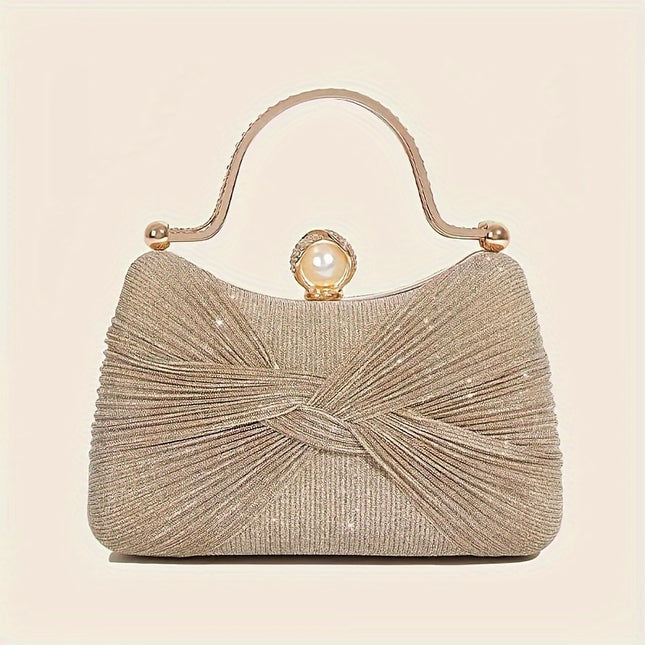 Elegant Glitter Bow Evening Clutch
