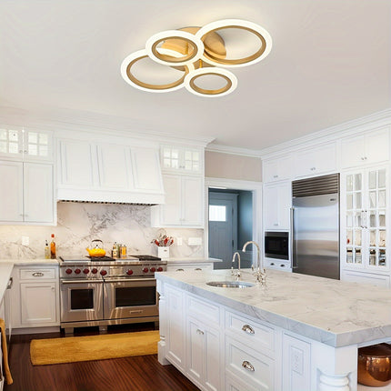 Adjustable Brightness 4-Ring LED Ceiling Light - Flush Mount