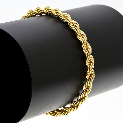 Unisex 18K Gold-Plated Necklace & Bracelet Set