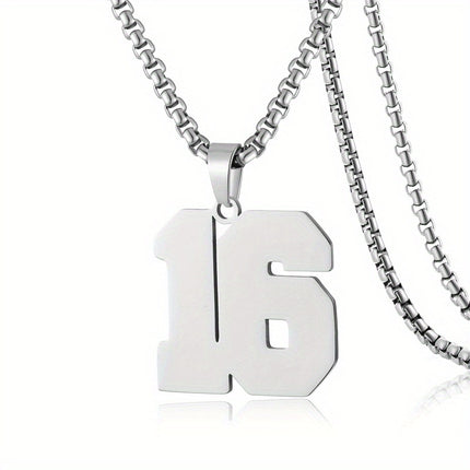 Men's Sports Number Pendant Necklace