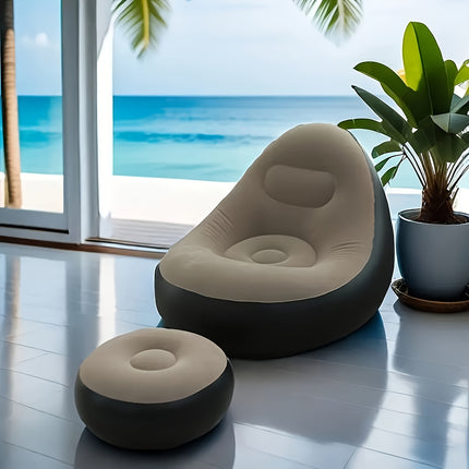 Portable Inflatable Lounge Chair with Footrest – Outdoor Comfort