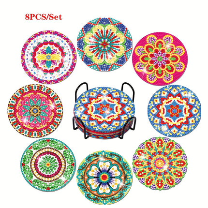 Mandala Diamond Art Coaster Set