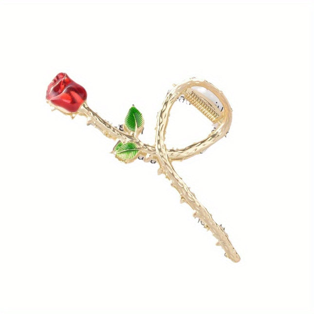 Elegant Rose & Lily Hair Claw