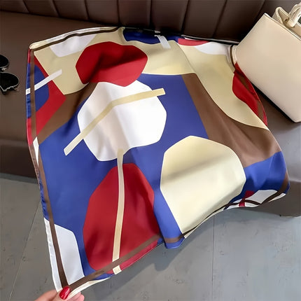 Luxurious Satin Geometric Square Scarf