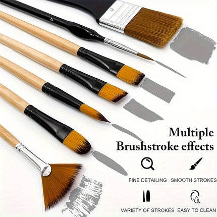 32-Piece Nylon Bristle Paint Brush Set