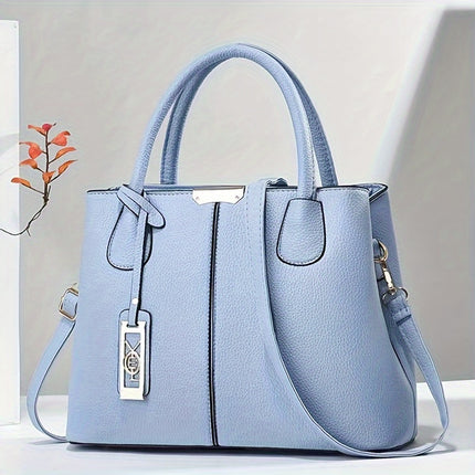 Large Gray PU Tote Bag