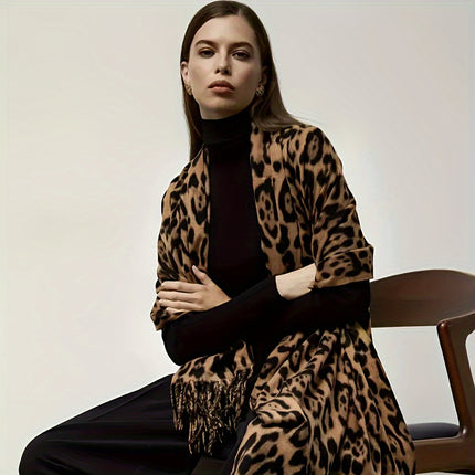 Bohemian Leopard Print Fleece Scarf