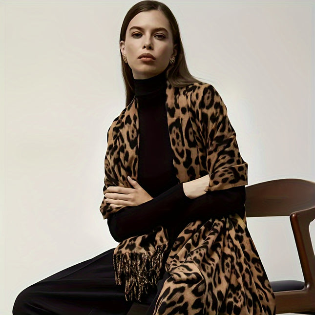 Bohemian Leopard Print Fleece Scarf