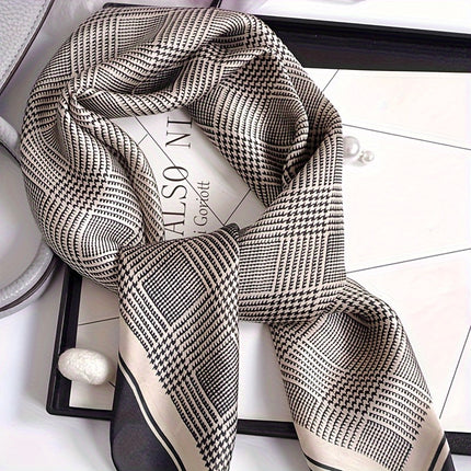 Boho-Chic Houndstooth Neck Scarf
