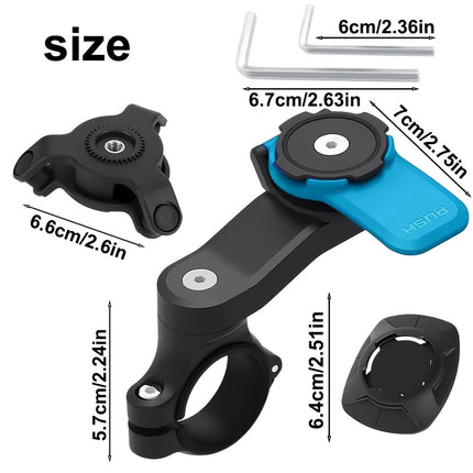 Anti-Shake Motorcycle Phone Mount – 360° Rotation Handlebar Clamp
