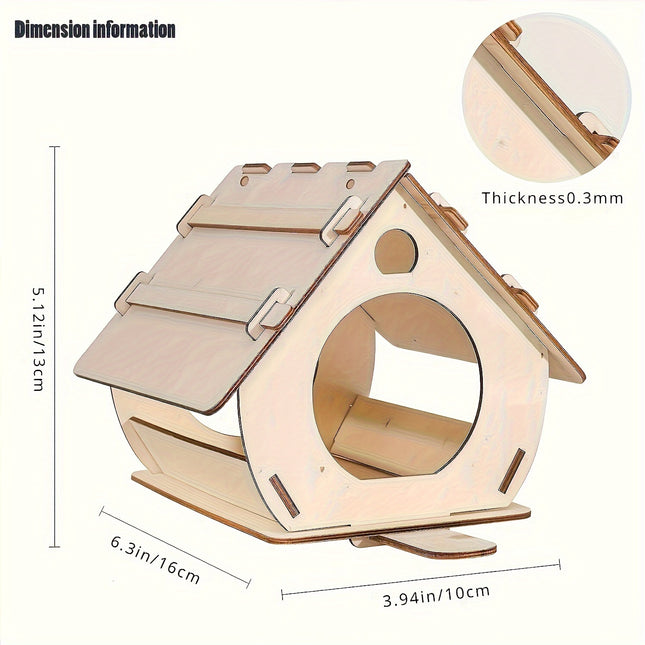 Charming Wooden Bird Feeder for Outdoor Garden Decor