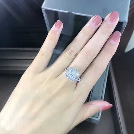 Iced Out Square Zirconia Wedding Ring