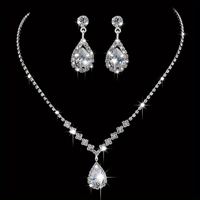 Luxurious Geometric Bridal Jewelry Set