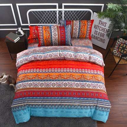 3pcs Ethnic Style Duvet Cover Set - Soft All-Season Bedding