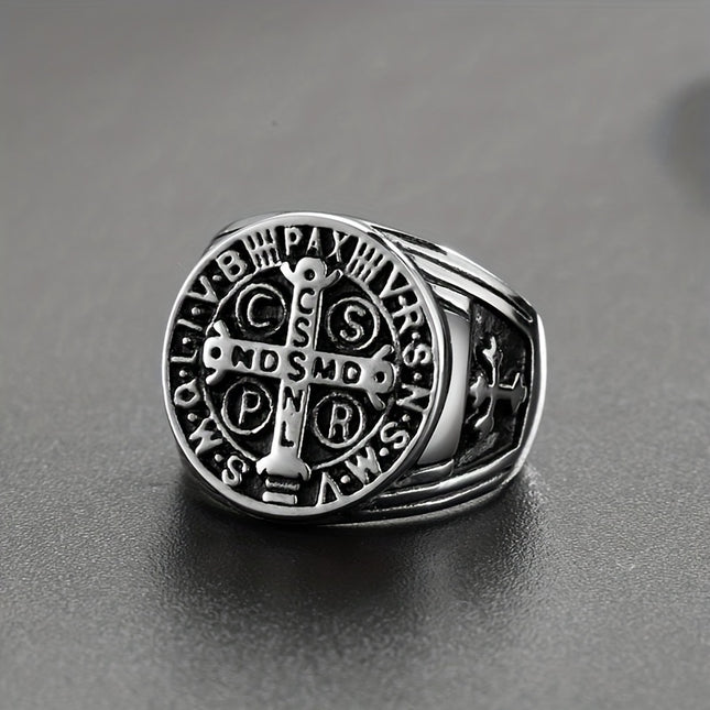 Men's Punk Style Saint Benedict Ring