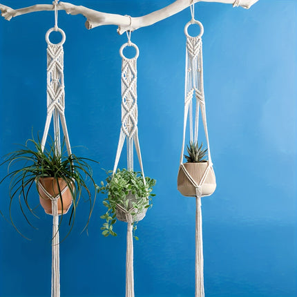 3-Pack Boho Macrame Plant Hangers