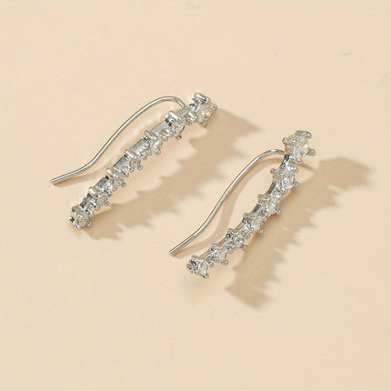 Elegant Curved Cubic Zirconia Studs