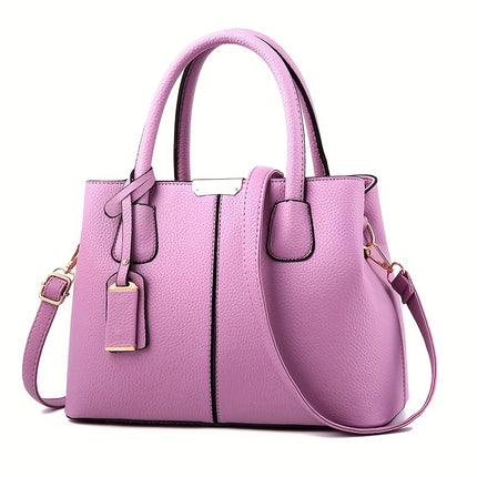 Large Gray PU Tote Bag