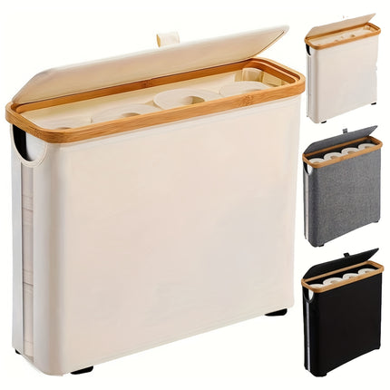 Bamboo Toilet Paper Holder with Lid