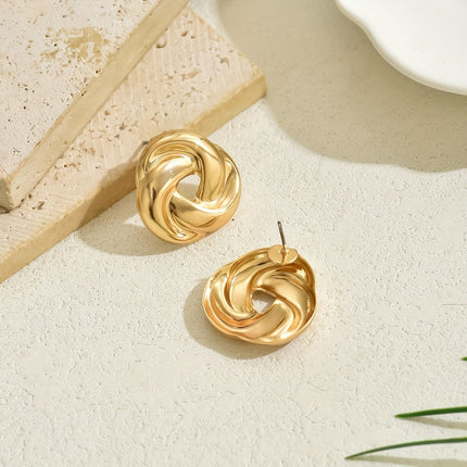 Golden-Tone Spiral Hoop Earrings
