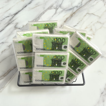 3-Pack 100 Euro Printed Napkins
