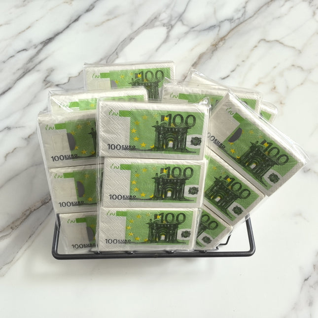 3-Pack 100 Euro Printed Napkins