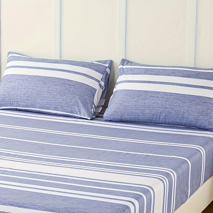 Striped Print Bedding Set - Soft, Comfortable All-Season Set