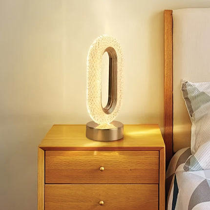 Mini USB Luxury Crystal Table Lamp - Elegant Bedside Nightlight