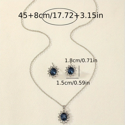 Retro Sunflower Gemstone Jewelry Set