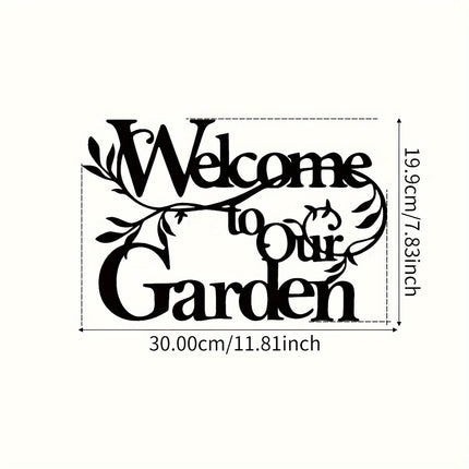 Charming Metal "Welcome to Our Garden" Sign - Monti Bargains