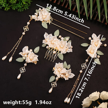 Elegant Resin Floral Hairpins Set