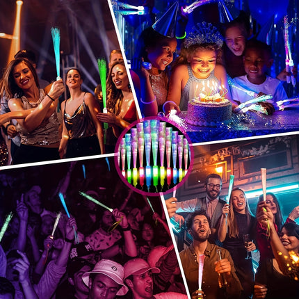 12pcs Random Color LED Fiber Optic Glow Sticks