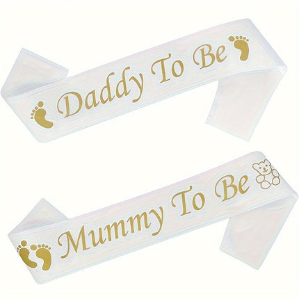 'Mom & Dad' Canvas Sash Set – Gender Reveal Essentials
