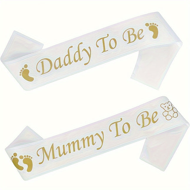 'Mom & Dad' Canvas Sash Set – Gender Reveal Essentials