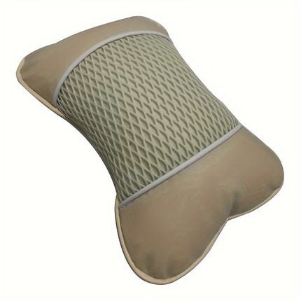 Faux Leather Knitted Car Headrest Pillow for Neck Support