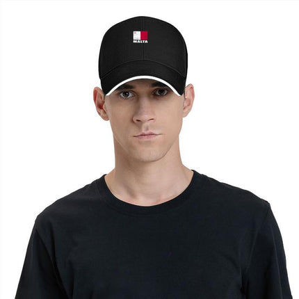 Malta Flag Grunge Baseball Cap