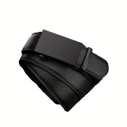 Men's Black Automatic PU Leather Belt