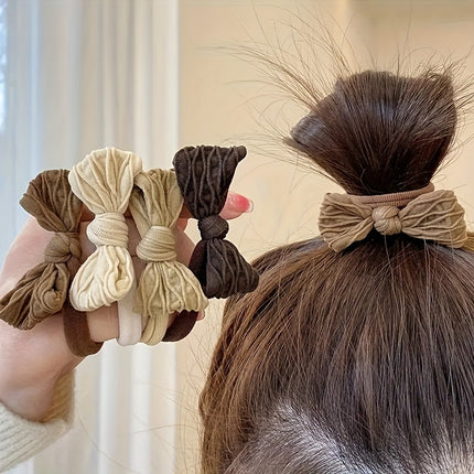 10Pcs Bow Hair Scrunchies Set – Sweet & Stylish Ponytail Holders
