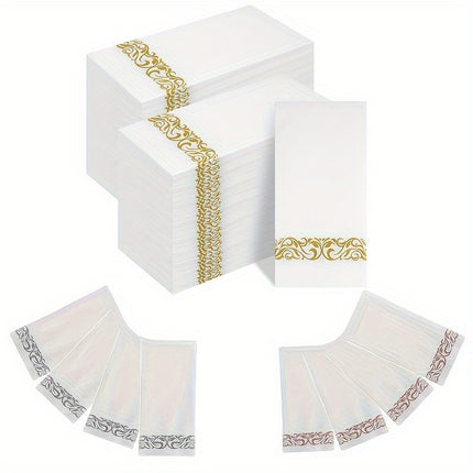 100pcs Elegant Disposable Linen-Feel Napkins