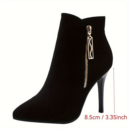 Elegant Black Stiletto Ankle Boots