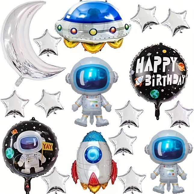 17pcs Astronaut Spaceman Aluminum Film Balloon