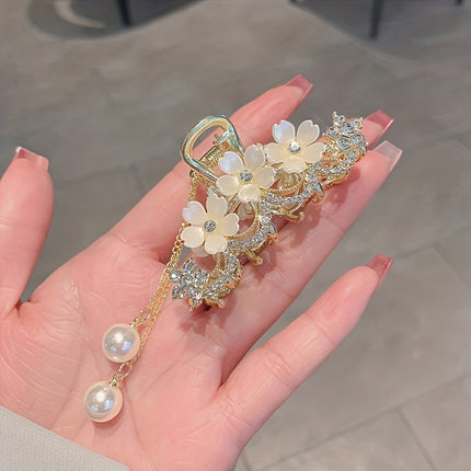 Elegant Camellia Tassel Claw Clip