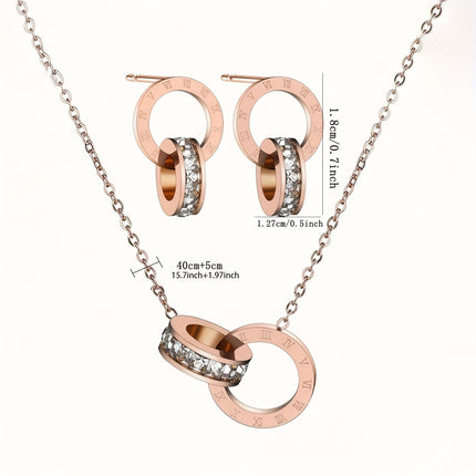 Elegant Roman Numeral Jewelry Set