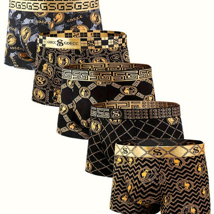 Black Golden Waistband Luxury Boxer Briefs