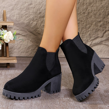 Stylish Chelsea Block Heel Boots