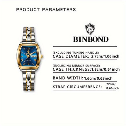 BINBOND Women's Tonneau Quartz Watch